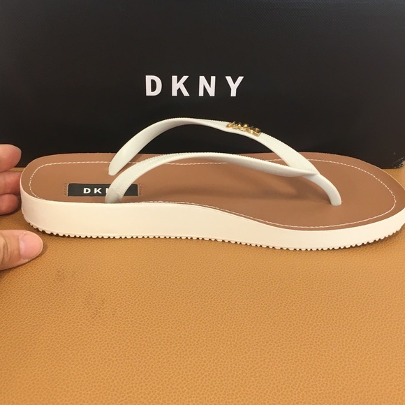 dkny white sandals